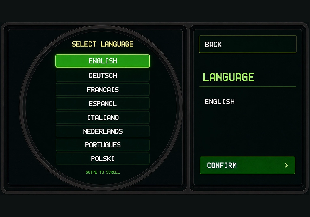 Vulcan Desktop Radar aeroplane tracker interface supporting multiple languages