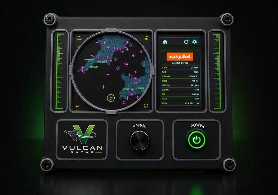 Vulcan Radar powered on and ready after simple on-device set-up
